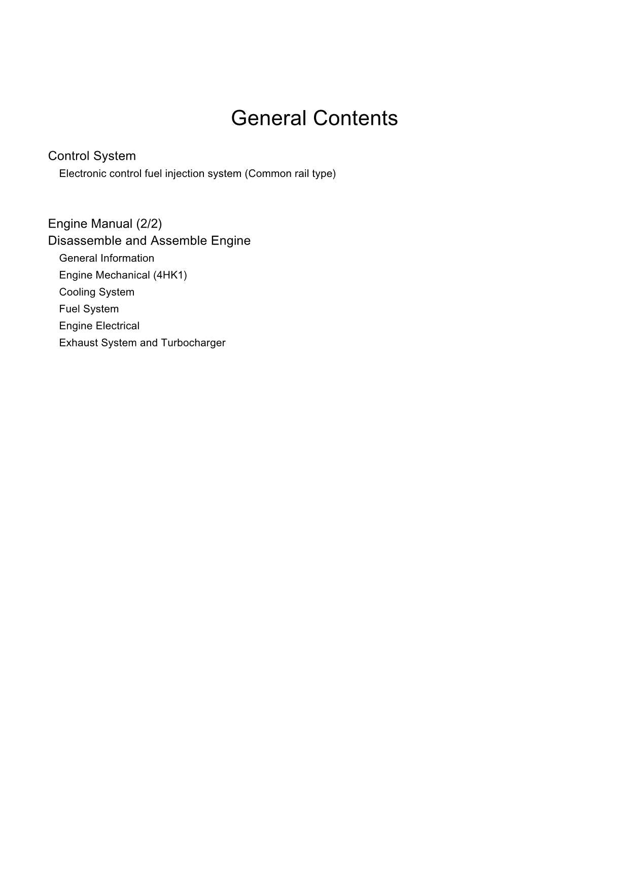 Hitachi 4HK1 6HK1 Wheel Loader Engine Manual