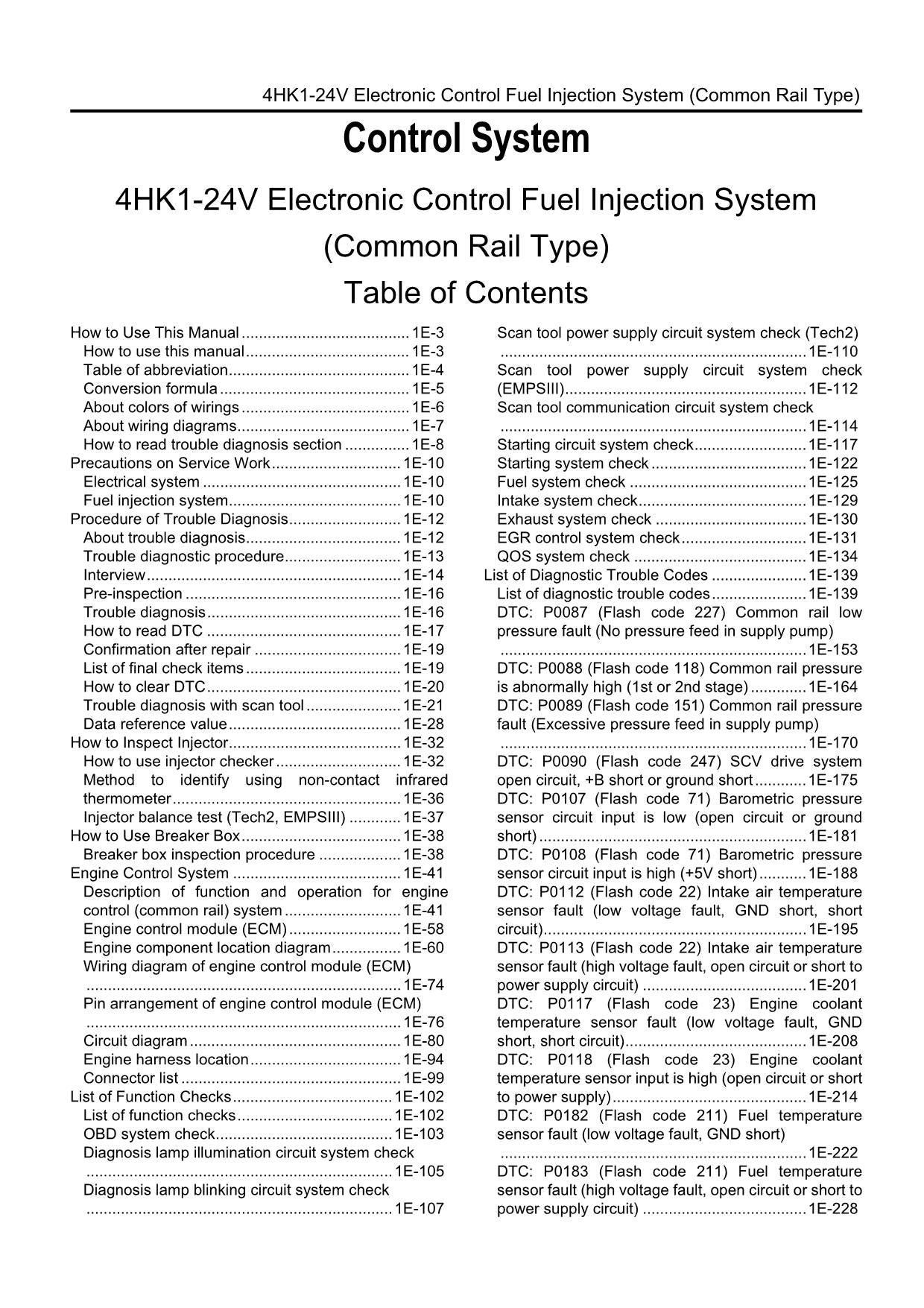 Hitachi 4HK1 6HK1 Wheel Loader Engine Manual