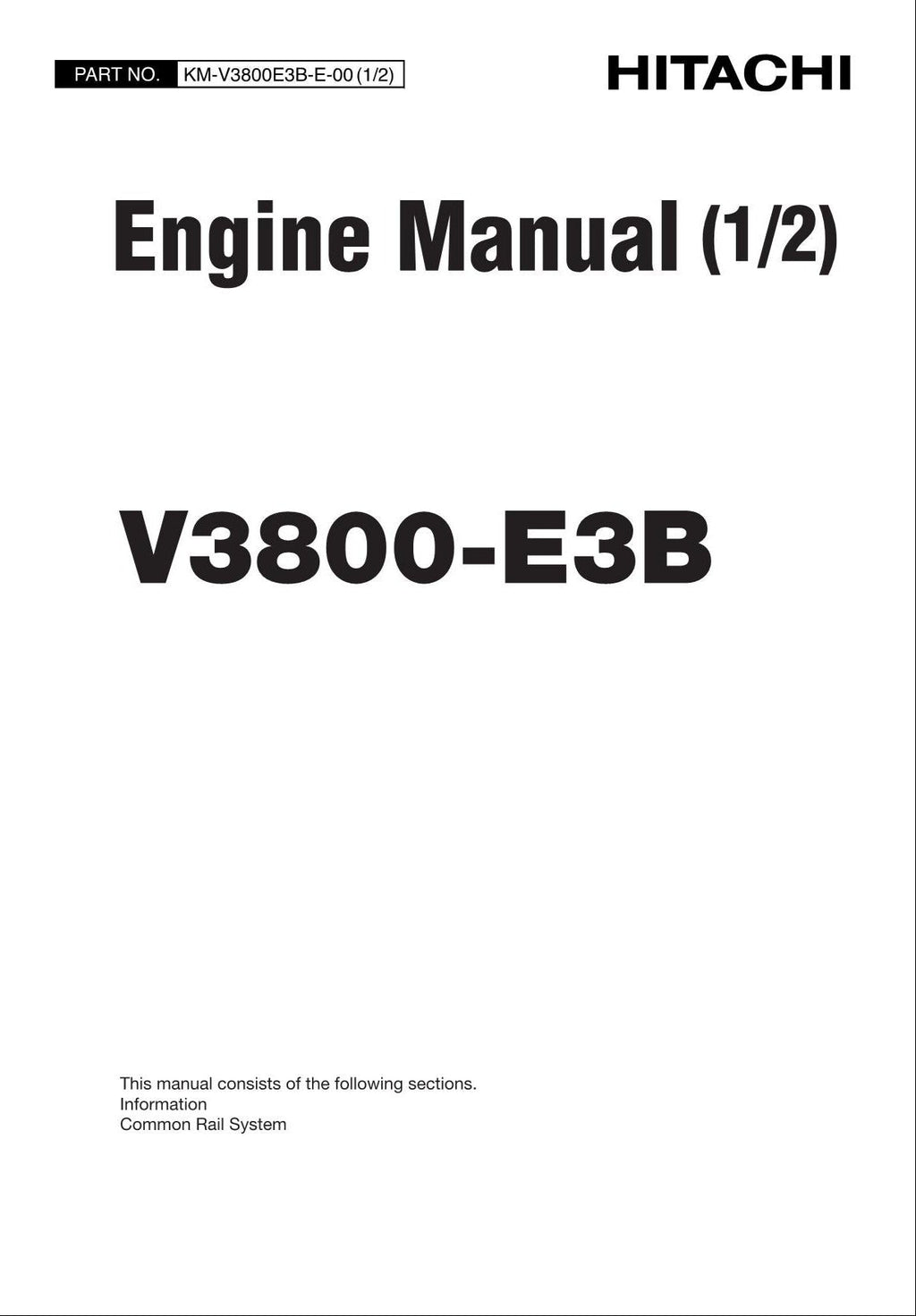 Hitachi V3800-E3B Wheel Loader Engine Manual