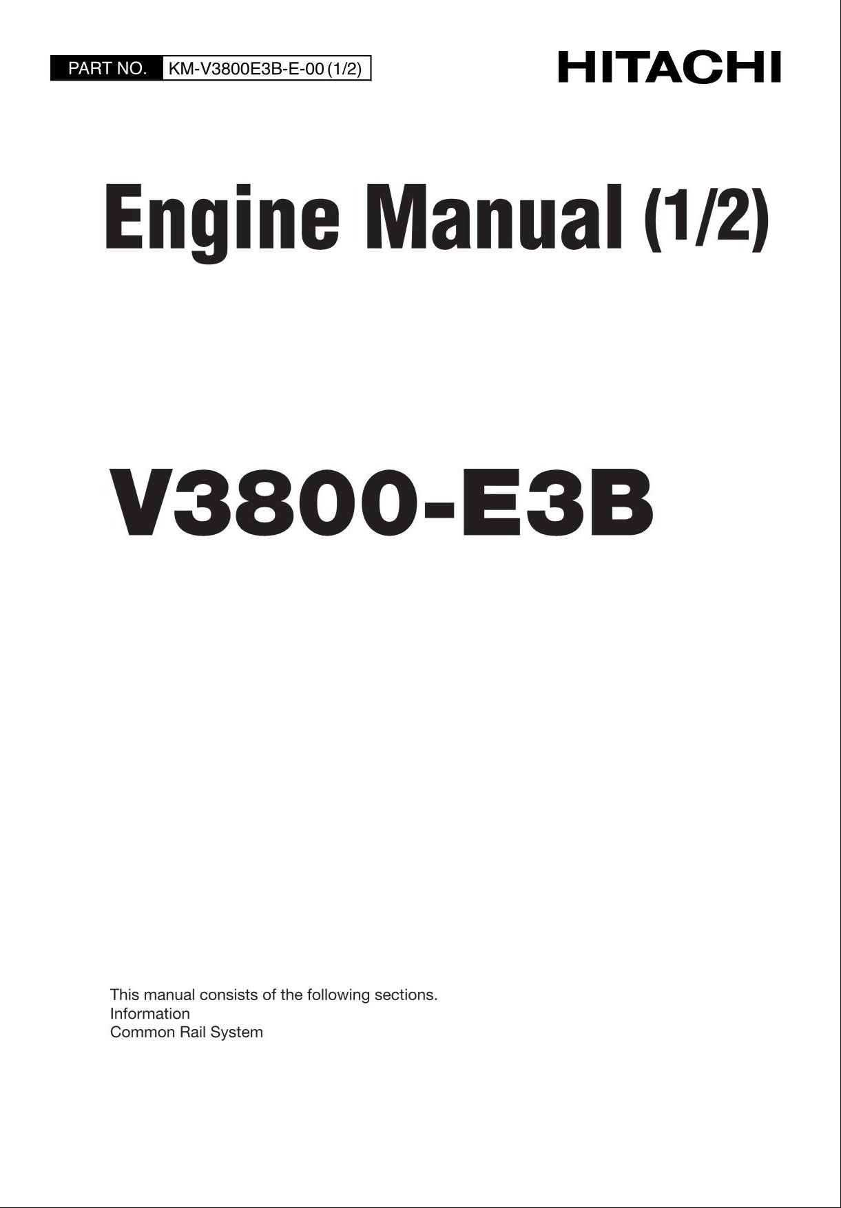 Hitachi V3800-E3B Wheel Loader Engine Manual