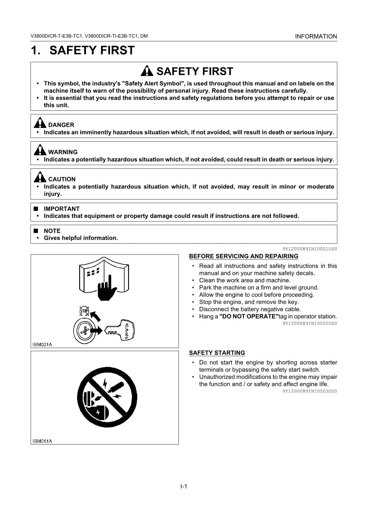 Hitachi V3800-E3B Wheel Loader Engine Manual