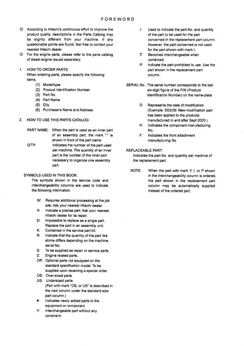 Manual del catálogo de piezas de la excavadora Hitachi ZAXIS 75UR