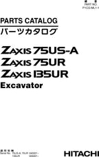 Hitachi ZAXIS 75US 75UR excavator parts catalog manual