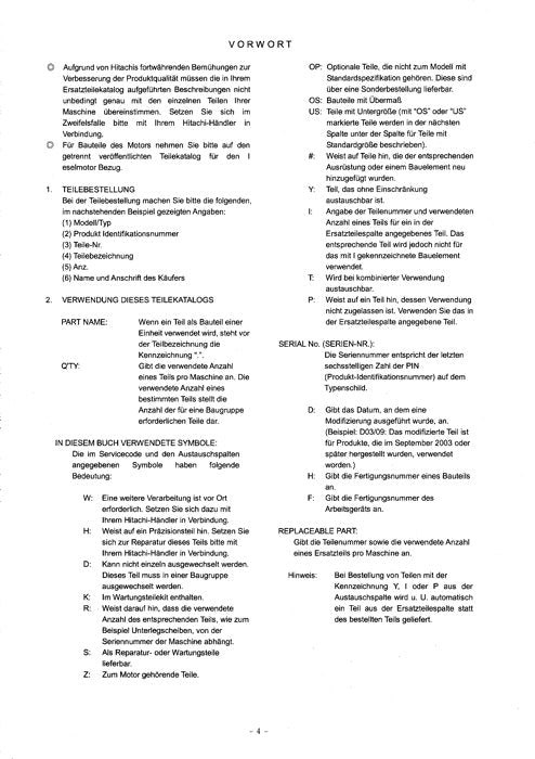 Hitachi ZAXIS 160LC excavator parts catalog manual