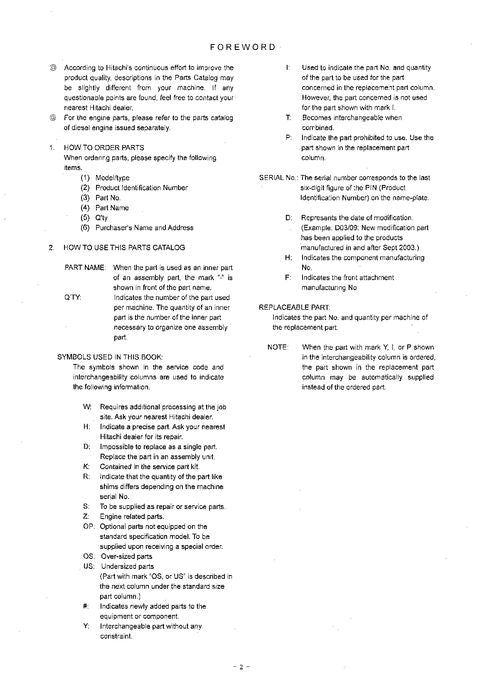 Hitachi ZAXIS 270 270LC 280LC 280LCN excavator parts catalog manual ser 020001-