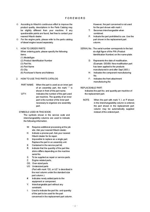 Manual del catálogo de piezas de la excavadora Hitachi ZAXIS 650LC-3