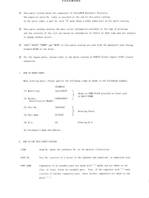 Manual del catálogo de piezas de la excavadora Hitachi ZAXIS 27U número de serie 05001-