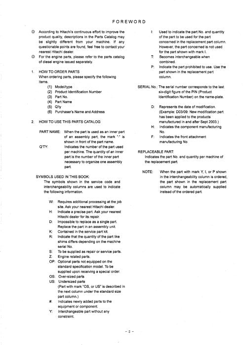 Hitachi ZAXIS 27U-2 excavator parts catalog manual serial 010001-