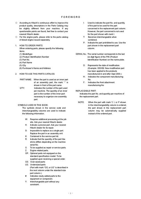 Hitachi ZAXIS 17U-2 excavator parts catalog manual P1MS12