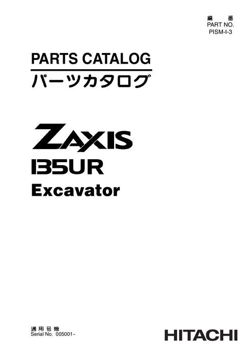 Hitachi ZAXIS 135UR excavator parts catalog manual