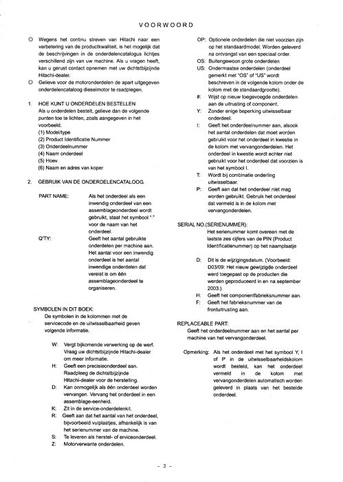 Hitachi ZAXIS 120 120E 130H 130K 130LCN excavator parts catalog manual