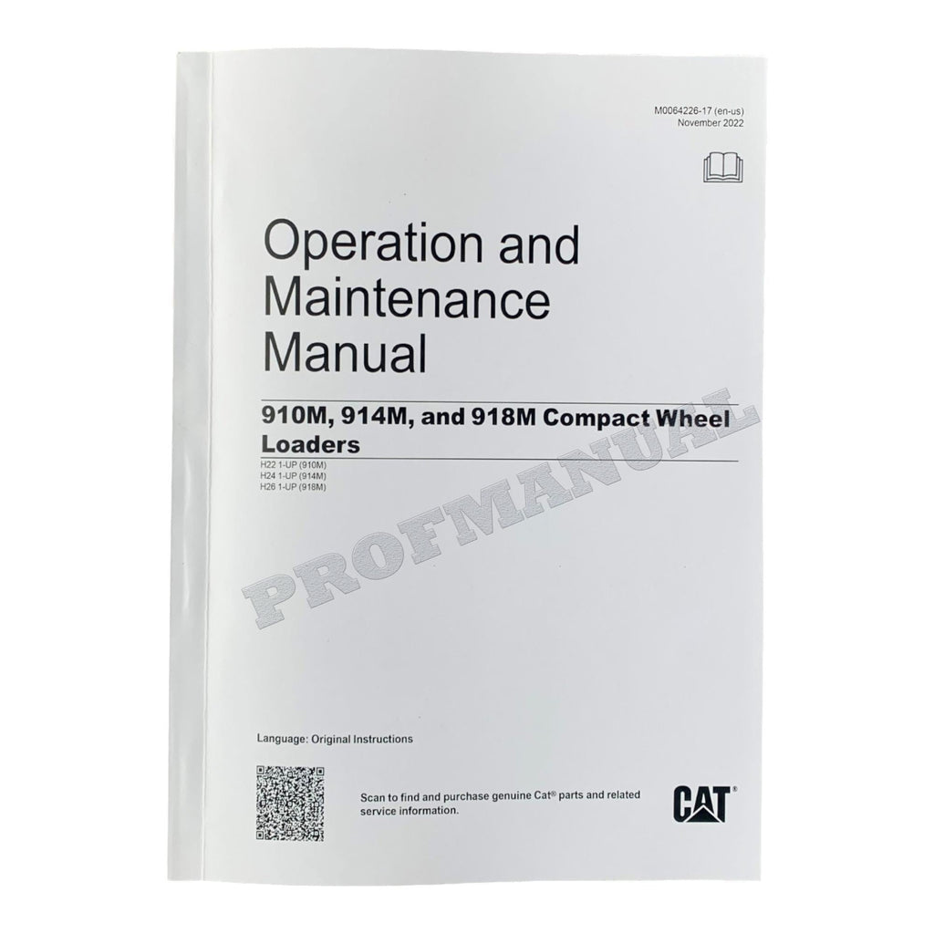 Manual de mantenimiento del operador de la cargadora de ruedas compacta Caterpillar 910M, 914M y 918M