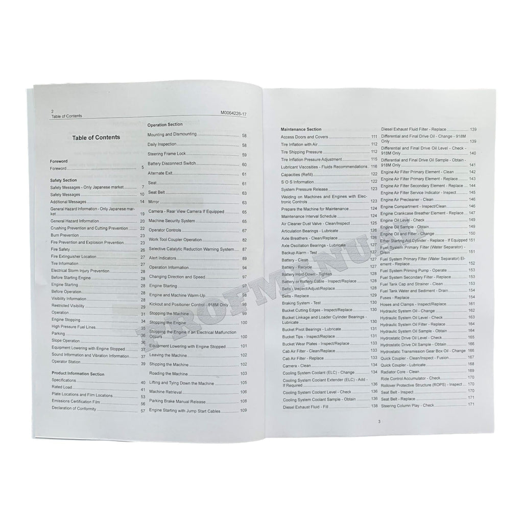 Manual de mantenimiento del operador de la cargadora de ruedas compacta Caterpillar 910M, 914M y 918M