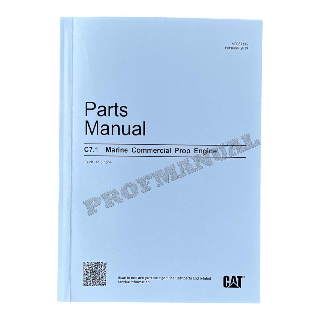 Caterpillar C7.1 Marine Engine Parts Catalog Manual SN GJN1-UP