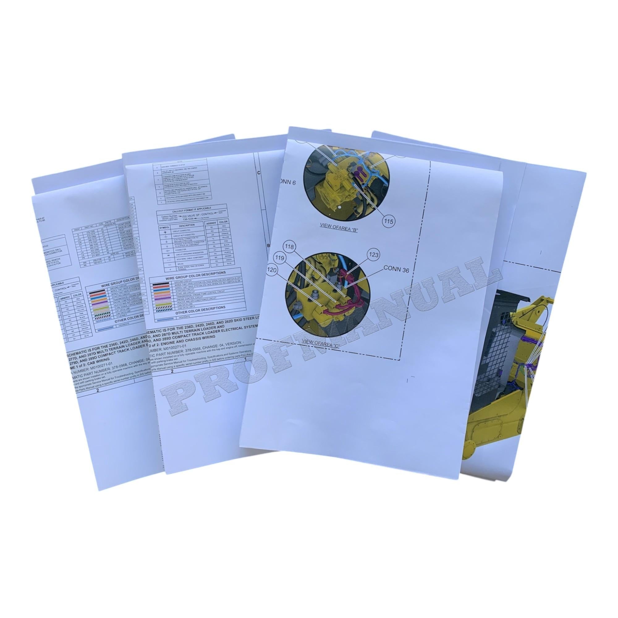 Manual de servicio del esquema eléctrico del cargador Caterpillar 236D, 242D, 246D, 262D y 257D