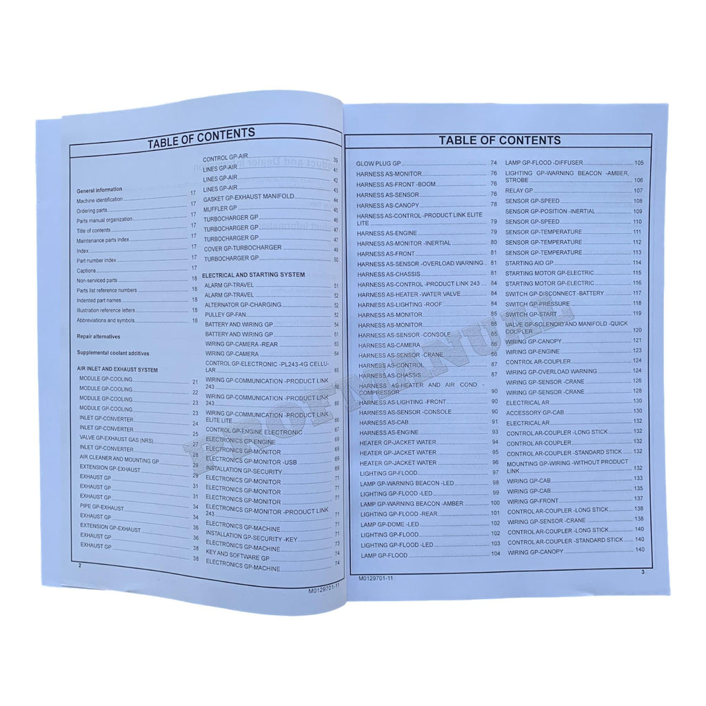 Caterpillar Cat 305 CR Mini Hydraulic Excavator Parts Catalog Manual Ser number 5X5 1-UP