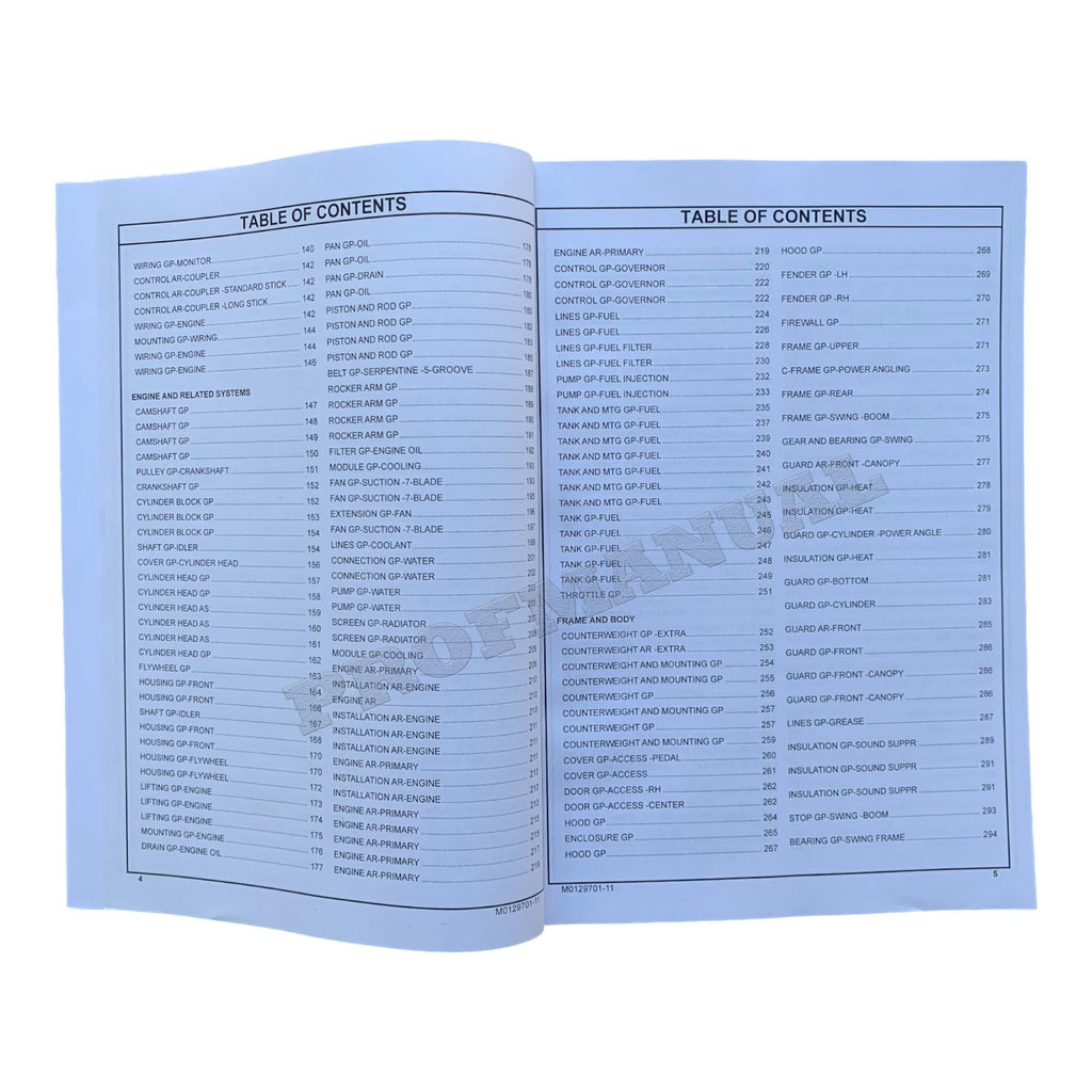 Caterpillar Cat 305 CR Mini Hydraulic Excavator Parts Catalog Manual Ser number 5X5 1-UP