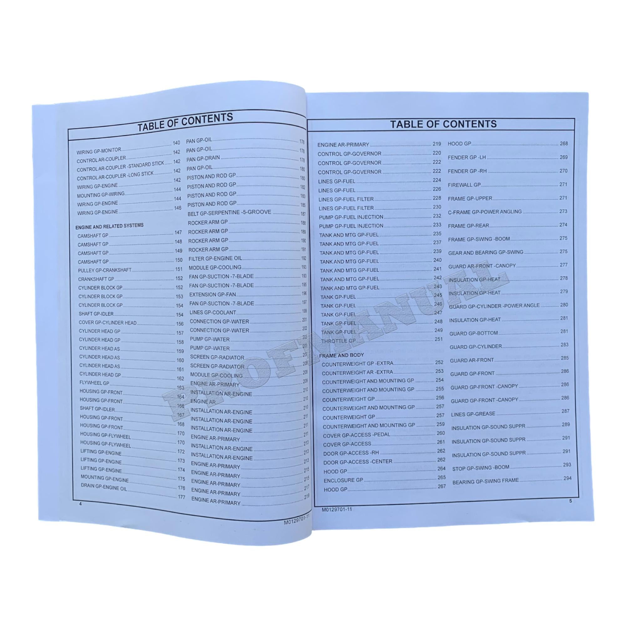 Caterpillar Cat 305 CR Mini Hydraulic Excavator Parts Catalog Manual Ser number 5X5 1-UP