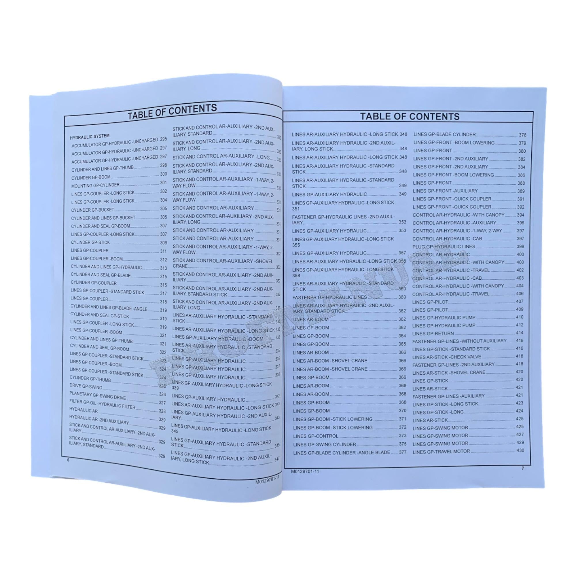 Caterpillar Cat 305 CR Mini Hydraulic Excavator Parts Catalog Manual Ser number 5X5 1-UP