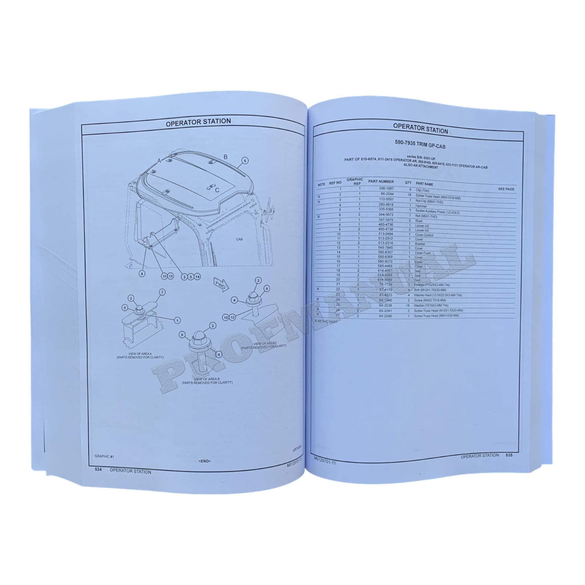 Caterpillar Cat 305 CR Mini Hydraulic Excavator Parts Catalog Manual Ser number 5X5 1-UP