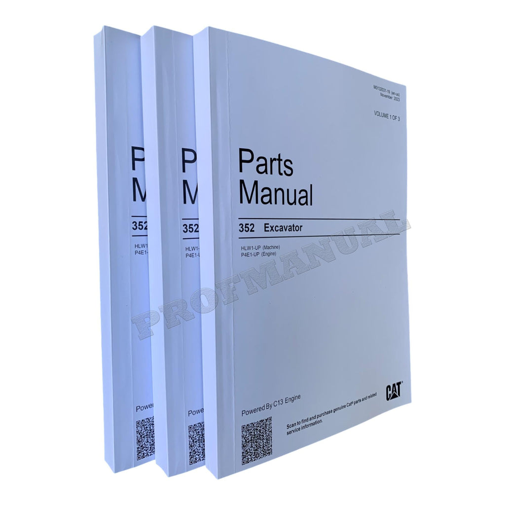 Caterpillar Cat 352 Excavator Parts Catalog Manual ser P4E1-Up HLW1-Up