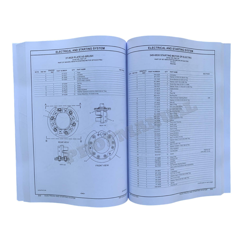 Caterpillar Cat 352 Excavator Parts Catalog Manual ser P4E1-Up HLW1-Up