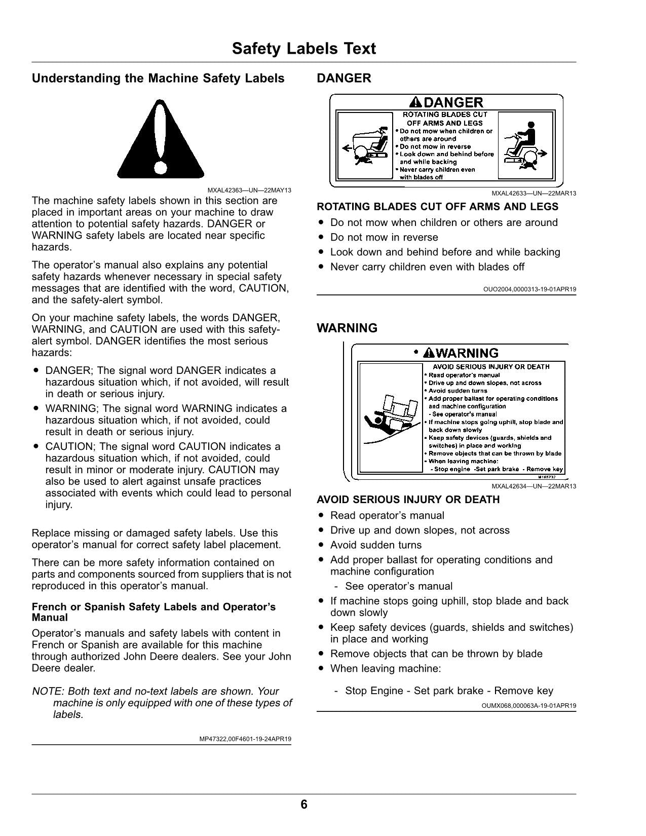 MANUAL DEL OPERADOR DEL TRACTOR JOHN DEERE X710 X730 X734 X738 X739 + ¡EXTRA! OMM172666