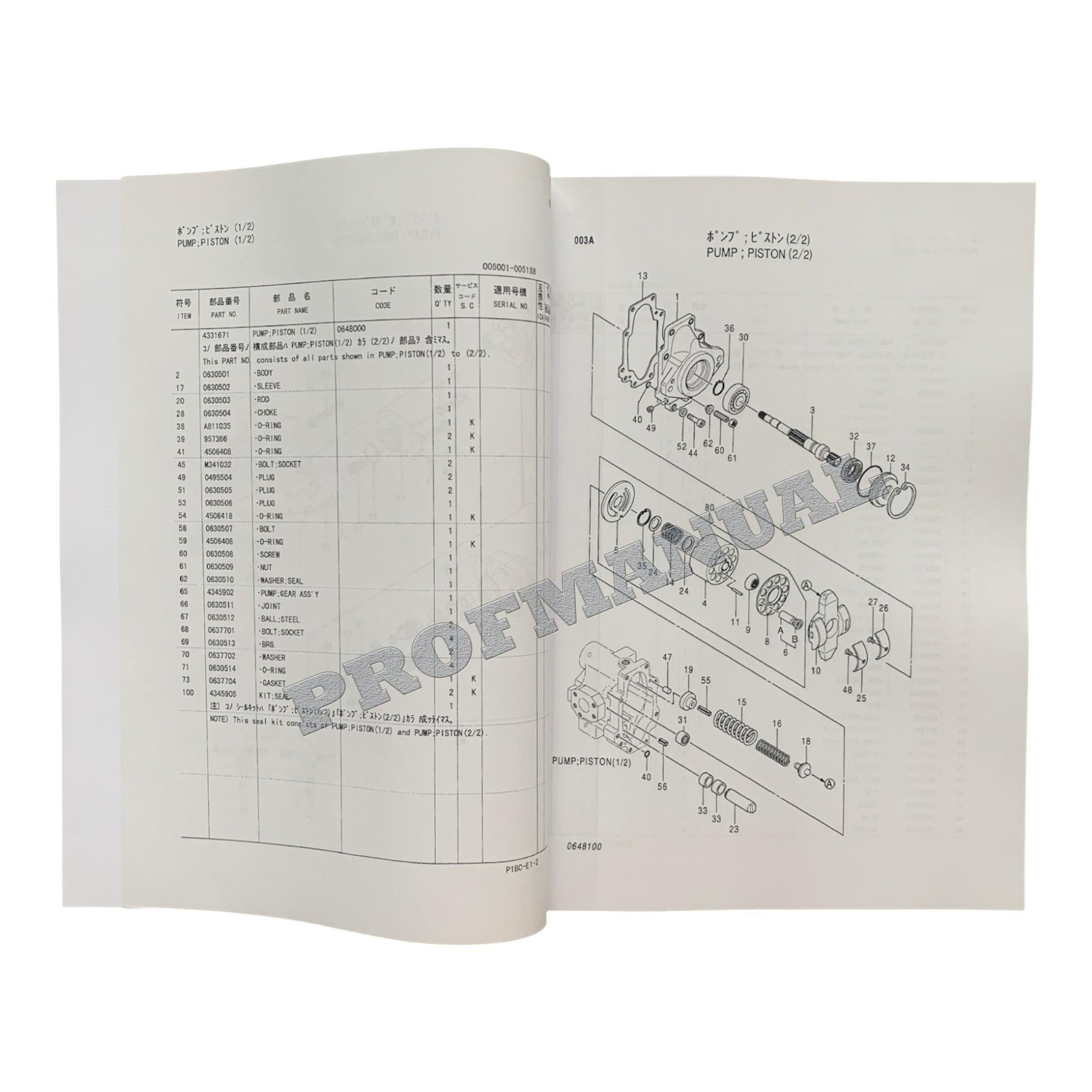 HITACHI EX40UR-2C Excavator Equipment Parts catalog manual 005001-