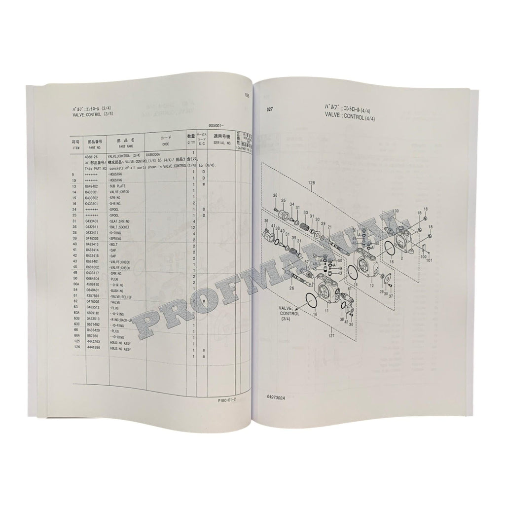 HITACHI EX40UR-2C Excavator Equipment Parts catalog manual 005001-