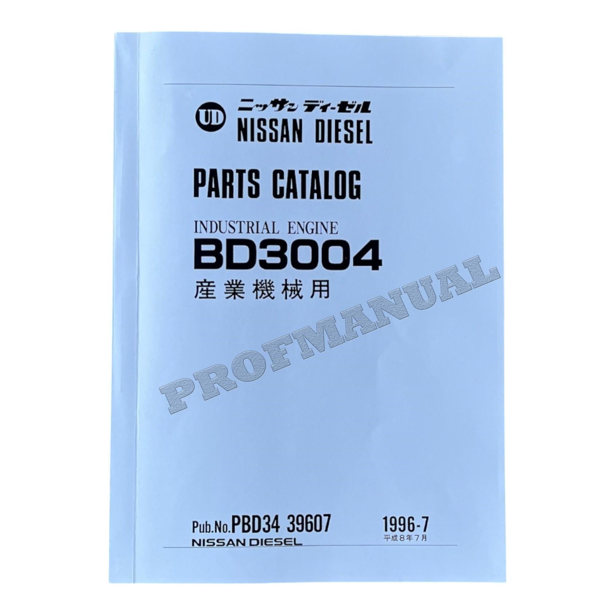 Nissan Deisel BD3004 Industrial Engine Parts Catalog Manual
