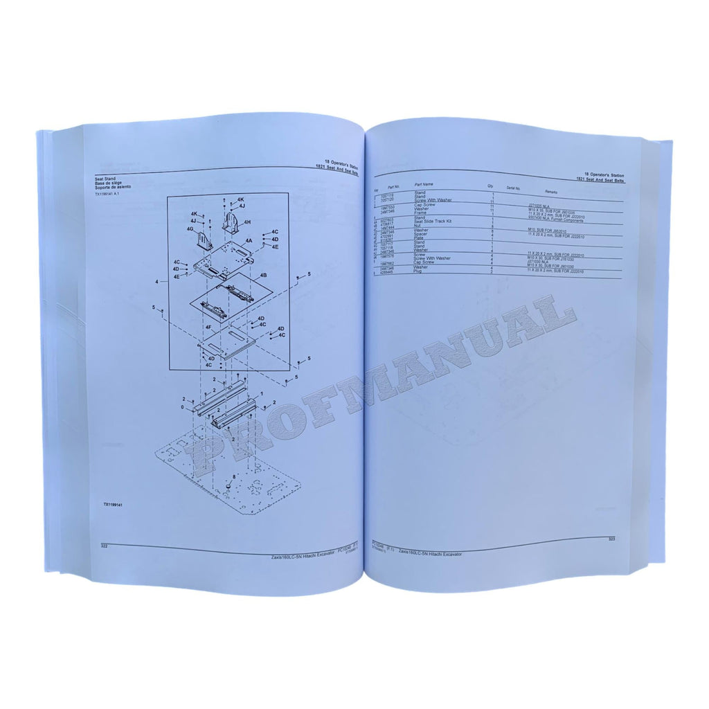 Hitachi ZAXIS 160LC-5N excavator parts catalog manual