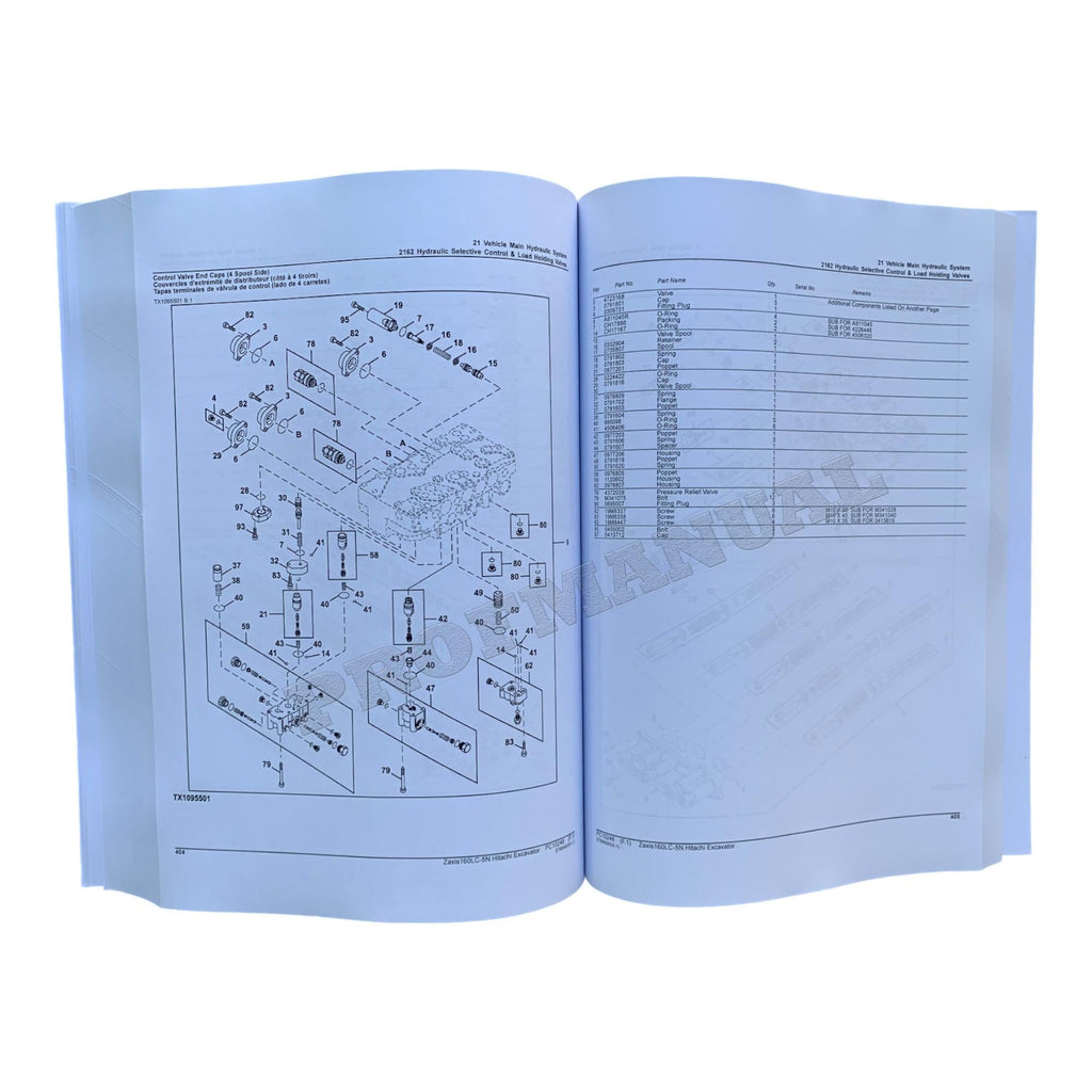 Hitachi ZAXIS 160LC-5N excavator parts catalog manual
