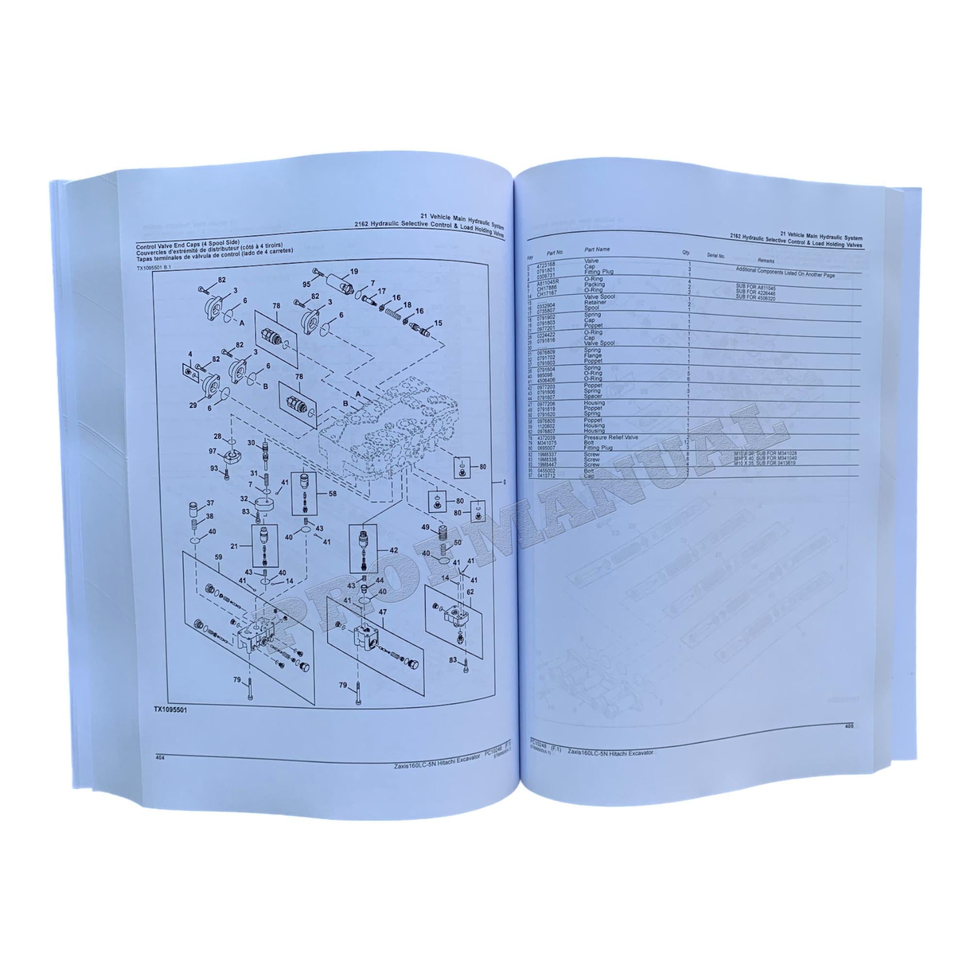 Hitachi ZAXIS 160LC-5N excavator parts catalog manual