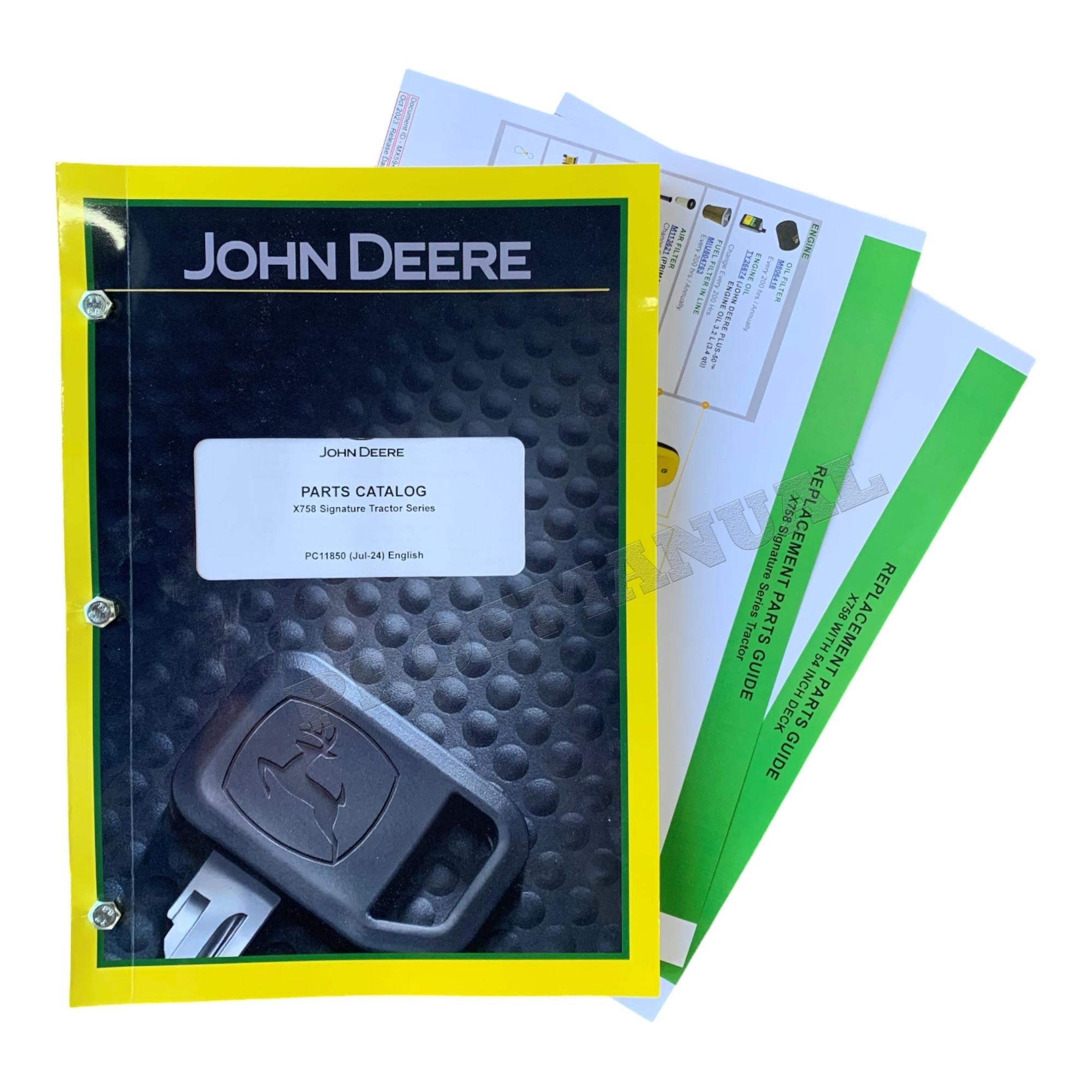 CATÁLOGO DE PIEZAS DEL TRACTOR JOHN DEERE X758 MANUAL + ¡BONIFICACIÓN! 