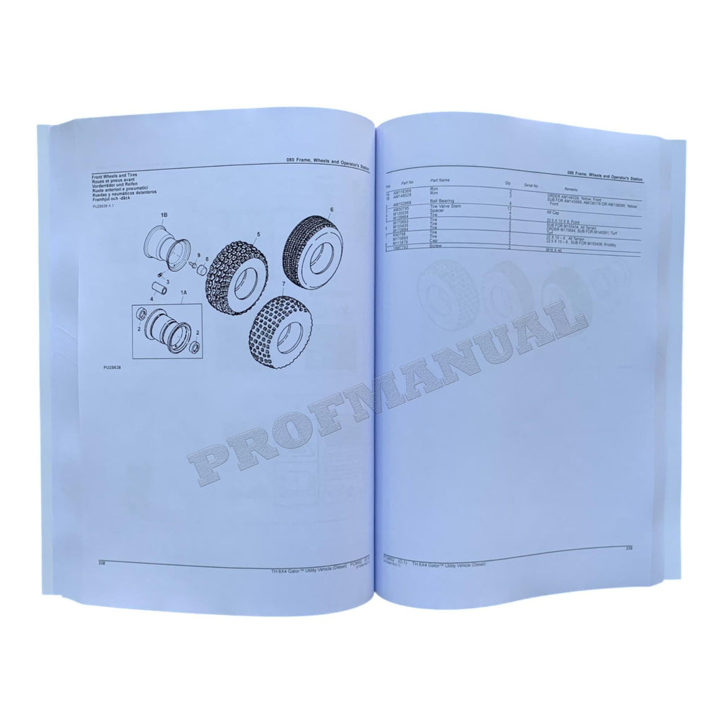 JOHN DEERE TH 6X4 GATOR PARTS CATALOG MANUAL PC9602 SN 1001-050000 + !BONUS!