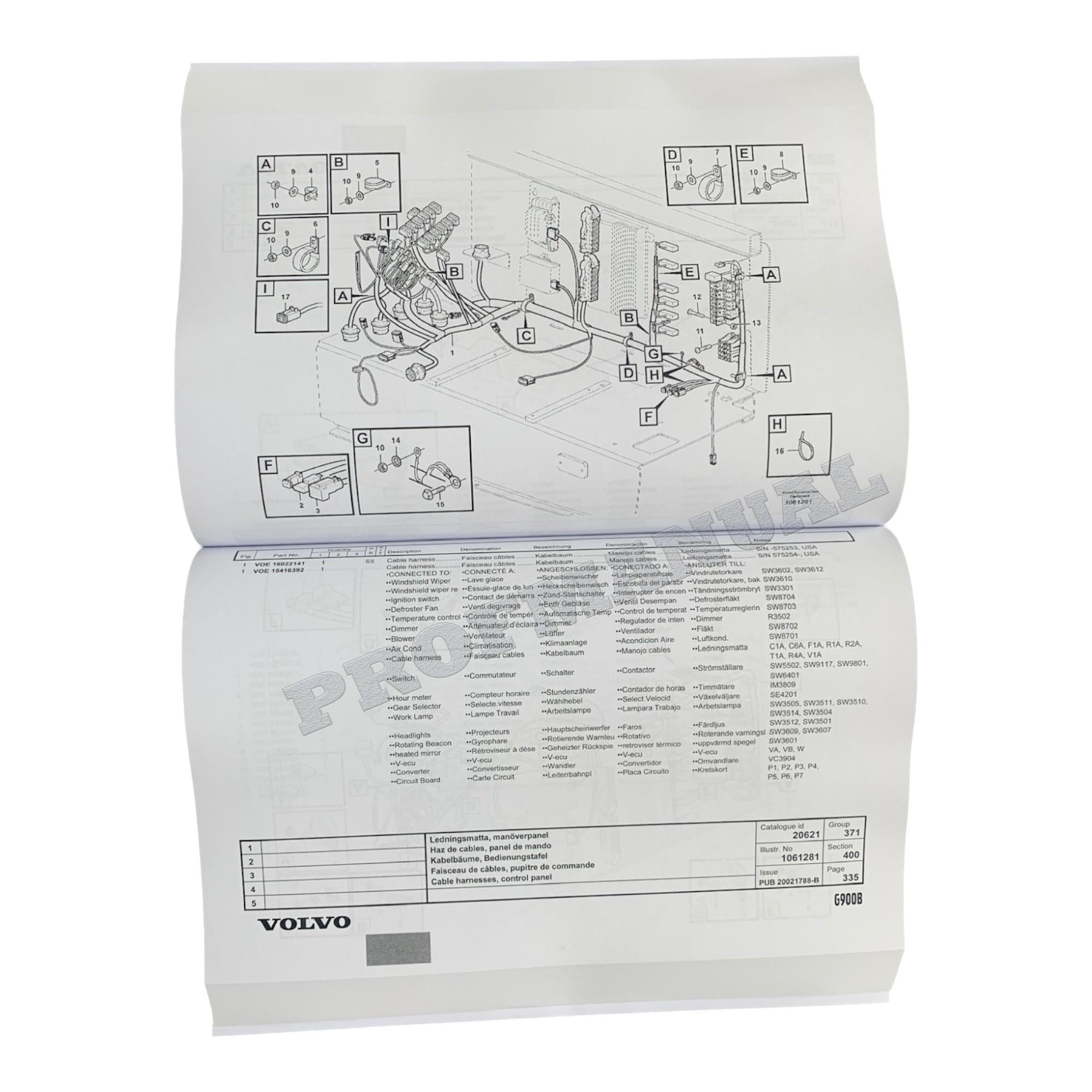 VOLVO G960B MOTOR GRADER Parts Catalog Hard Copy Manual