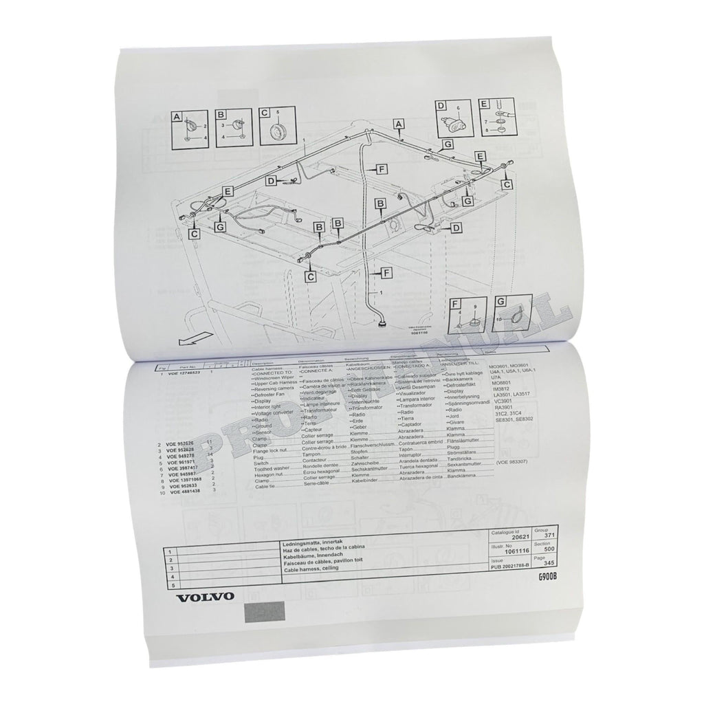 VOLVO G960B MOTOR GRADER Parts Catalog Hard Copy Manual
