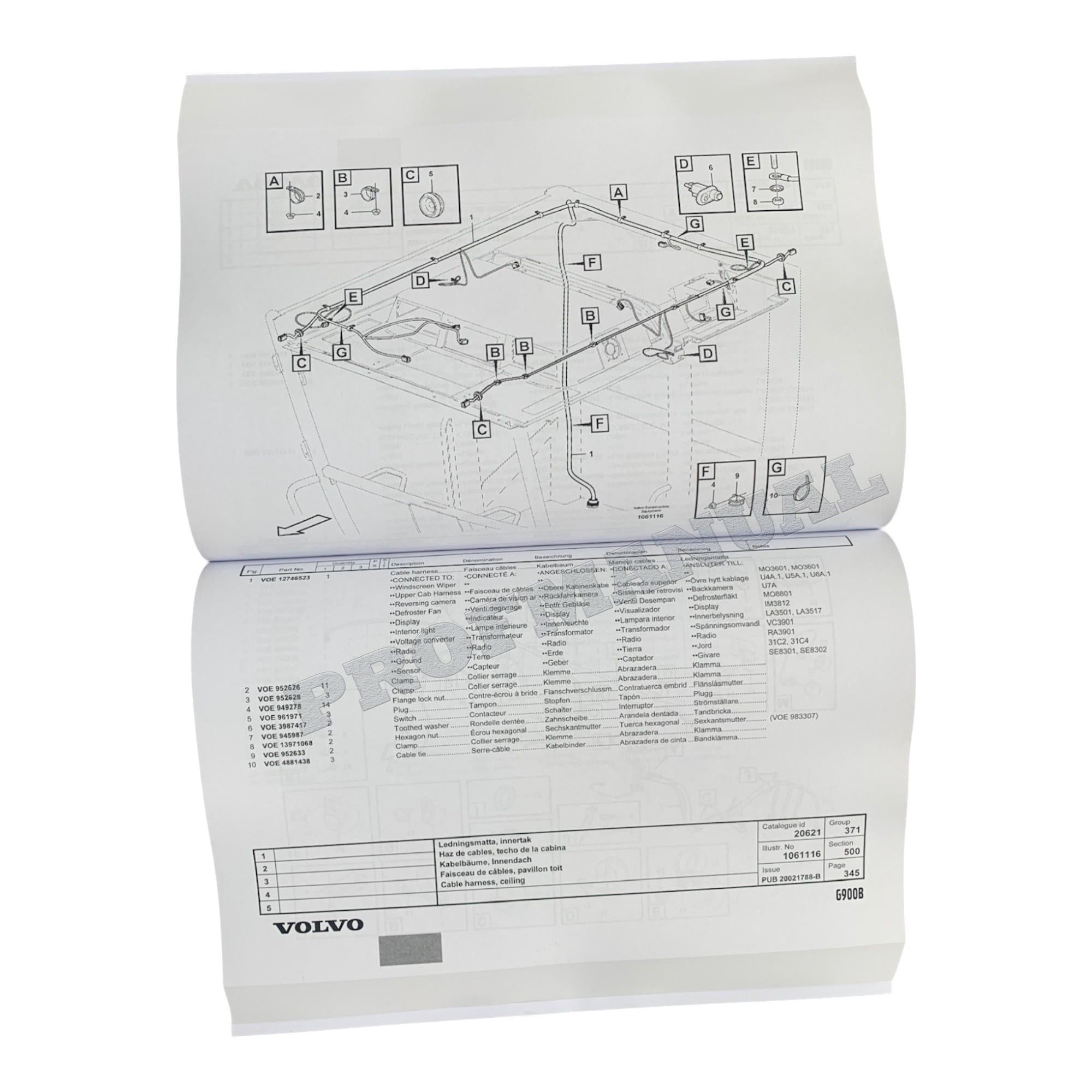 VOLVO G960B MOTOR GRADER Parts Catalog Hard Copy Manual