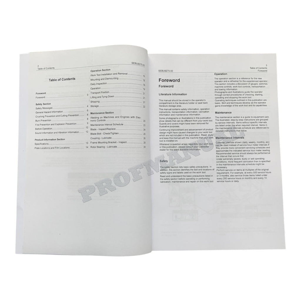 Caterpillar Rotary Ax MR 244 Operators Maintenance Manual