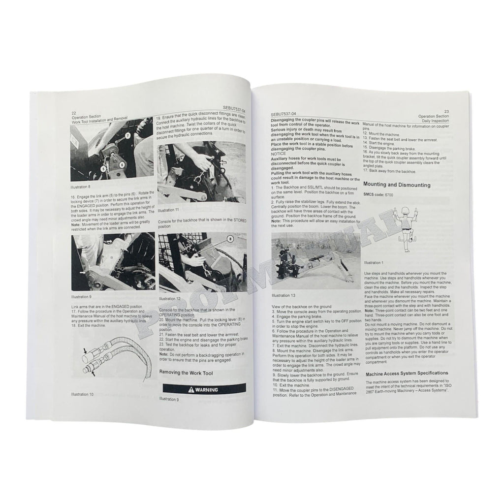 Caterpillar BH27 BH30 BH30 W Skid Steer Loader Backhoes Operators Manual