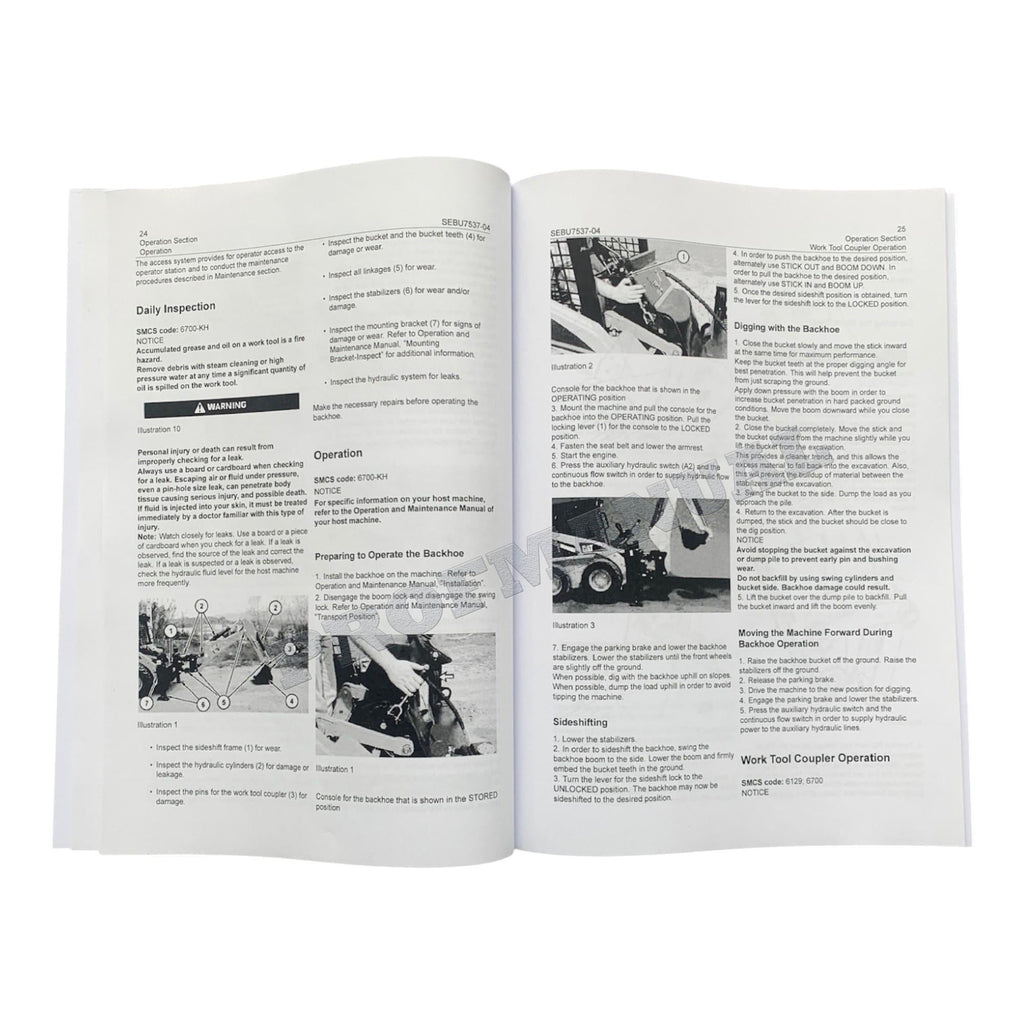 Caterpillar BH27 BH30 BH30 W Skid Steer Loader Backhoes Operators Manual