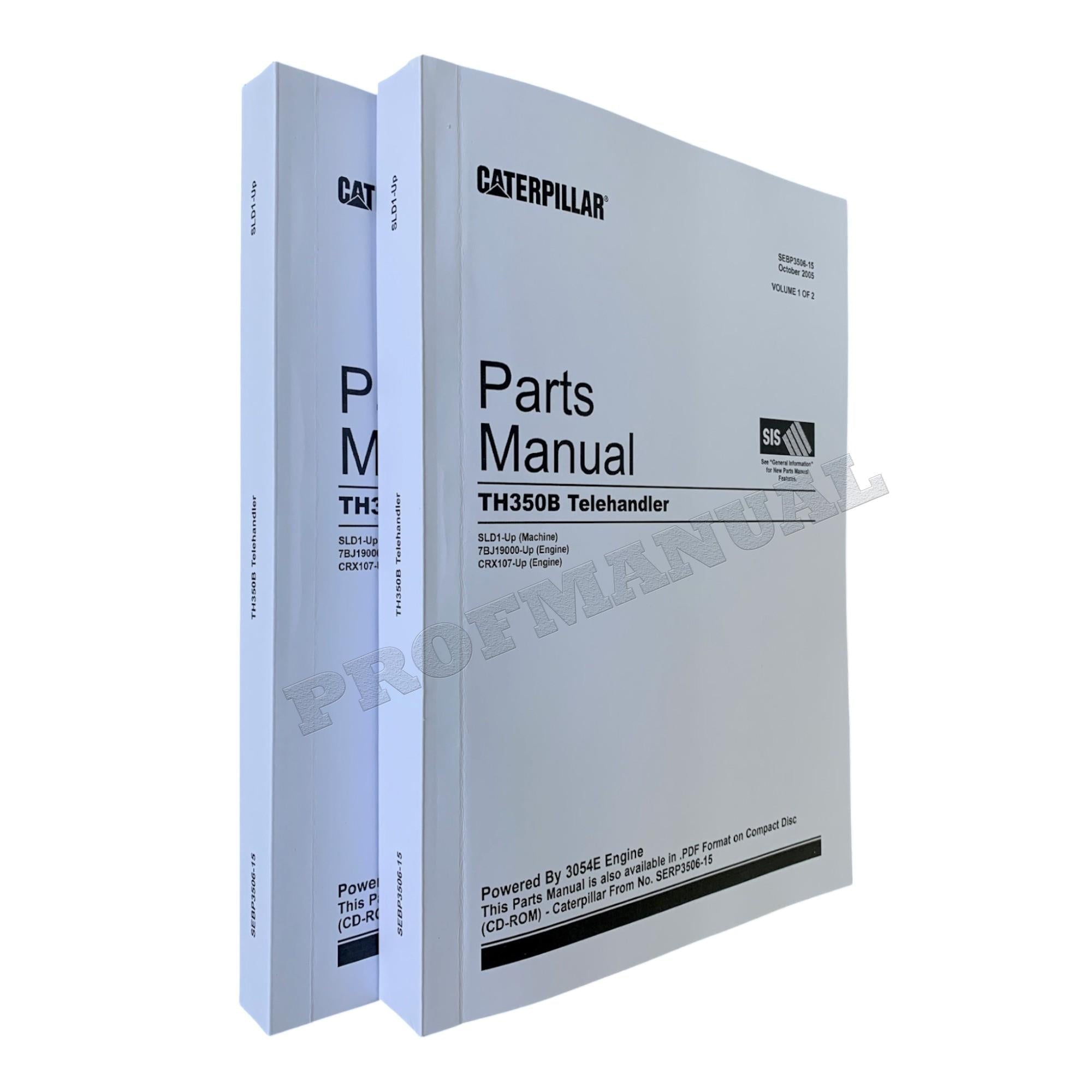 Caterpillar Cat TH350B Telehandler Parts Catalog Manual