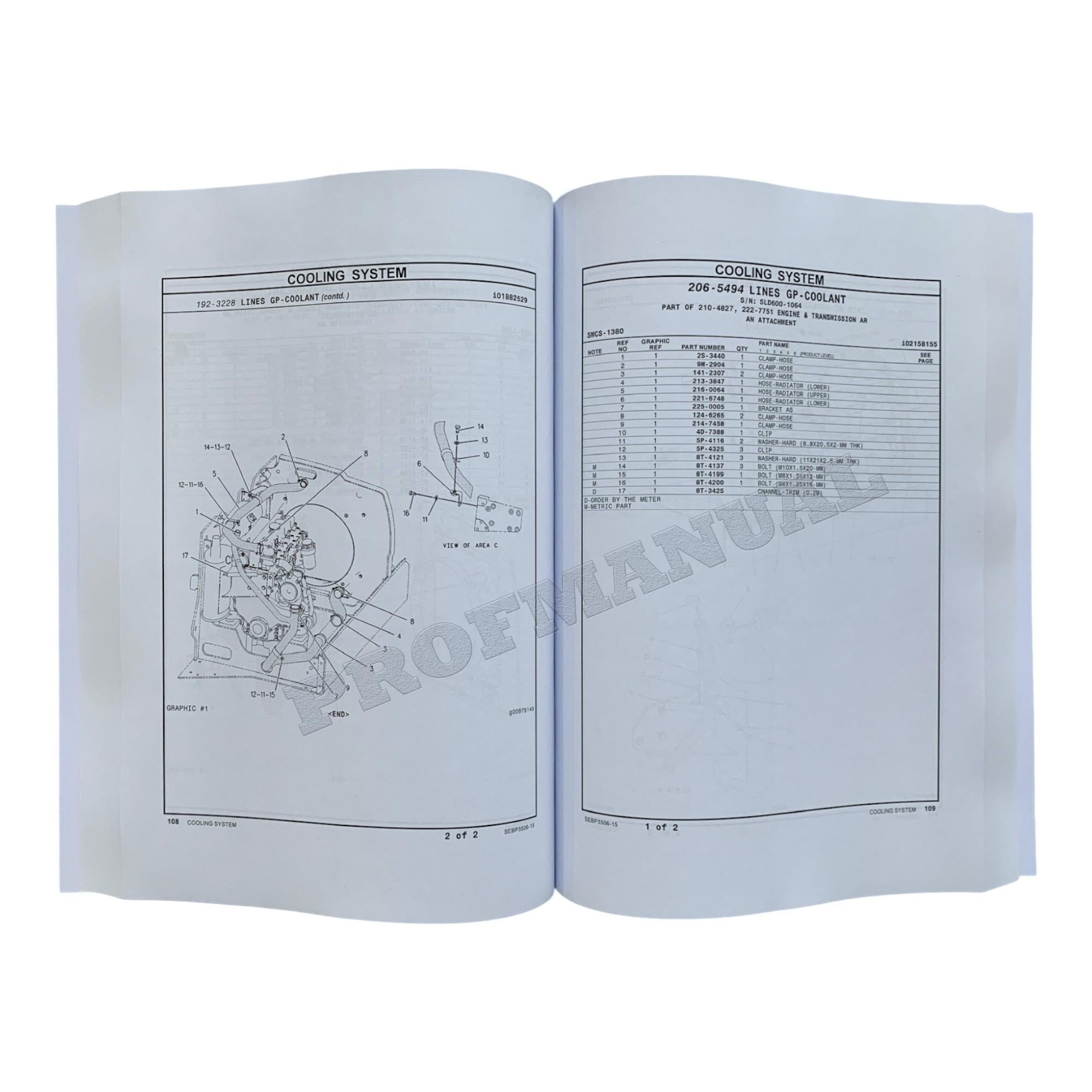 Caterpillar Cat TH350B Telehandler Parts Catalog Manual