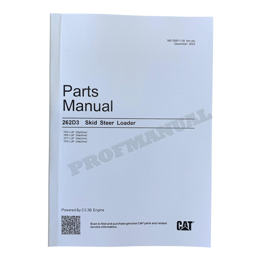 Caterpillar Cat 262D3 Skid Steer Loader Parts Catalog Manual M0136811