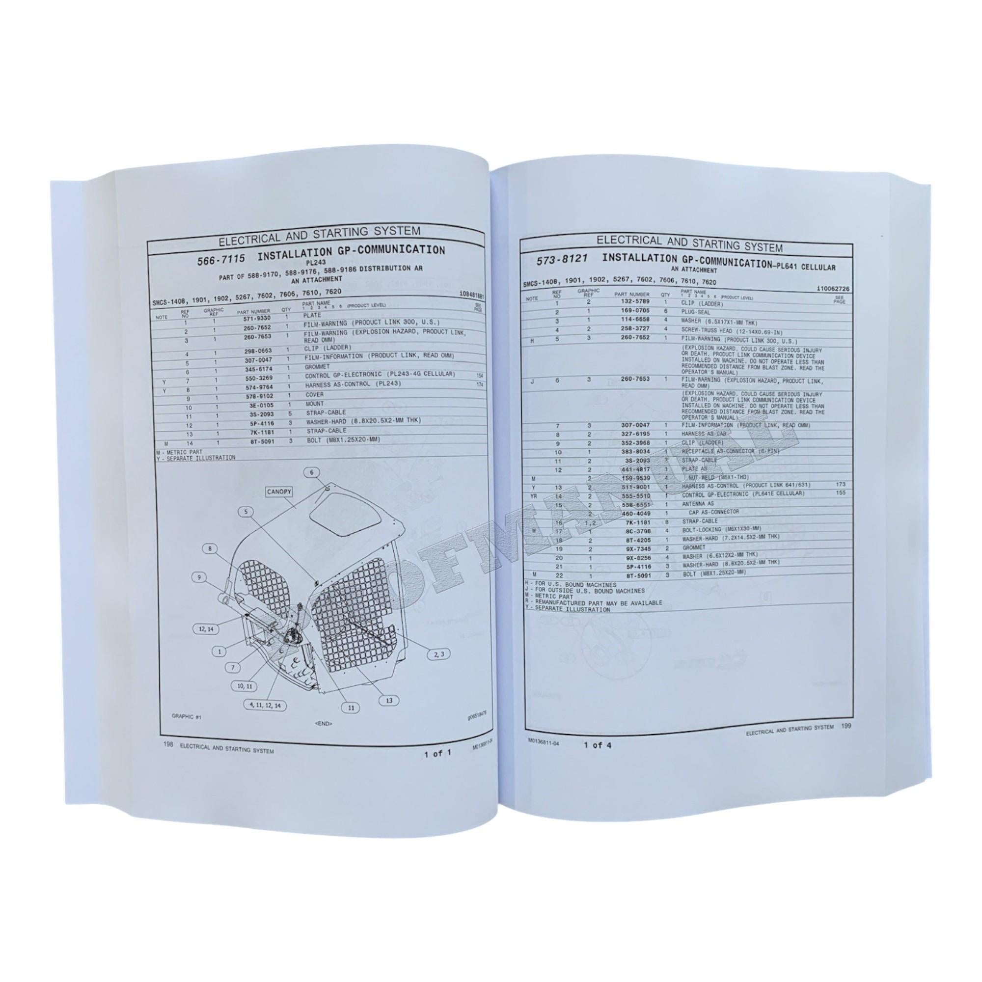 Caterpillar Cat 262D3 Skid Steer Loader Parts Catalog Manual M0136811