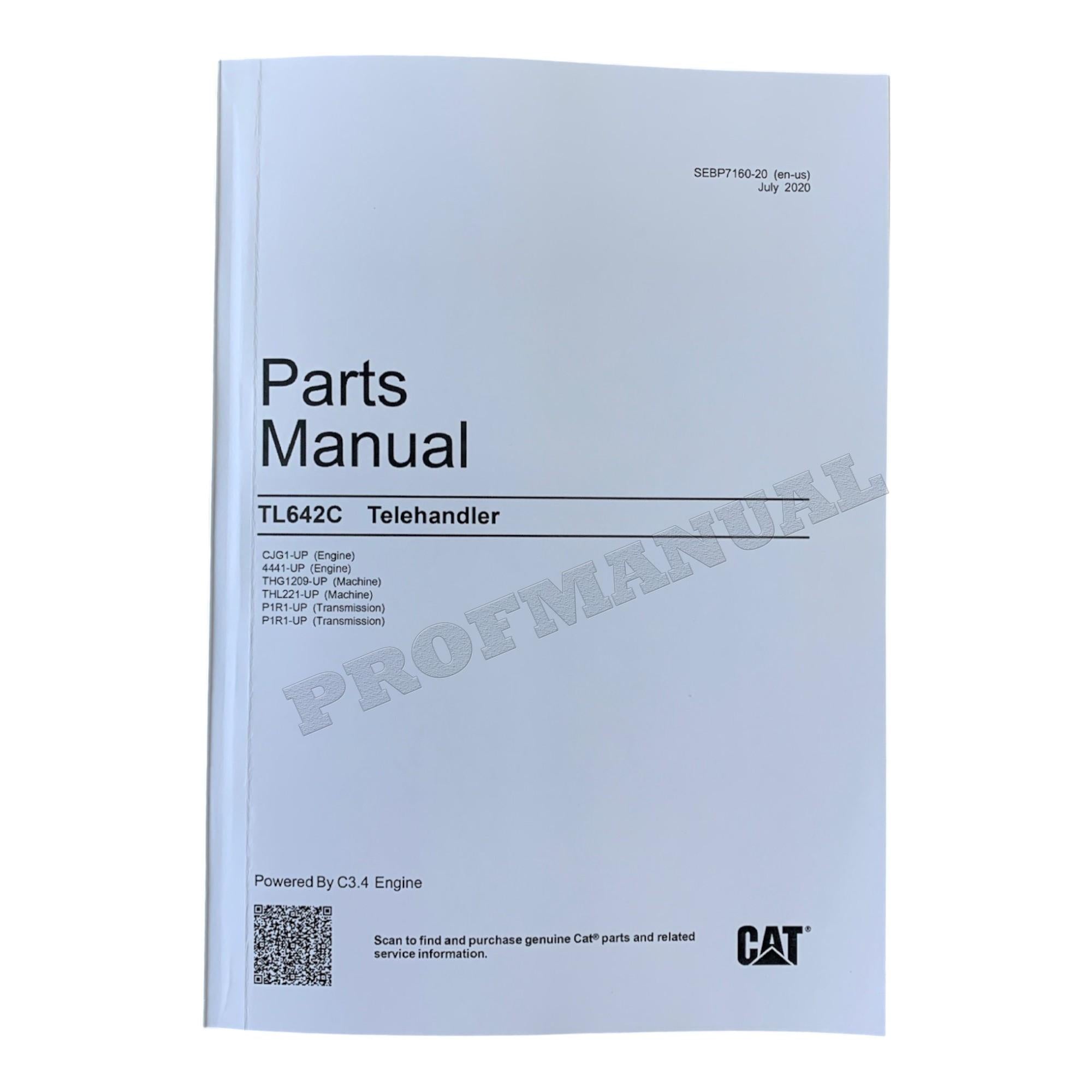 Caterpillar Cat TL642C Telehandler Parts Catalog Manual