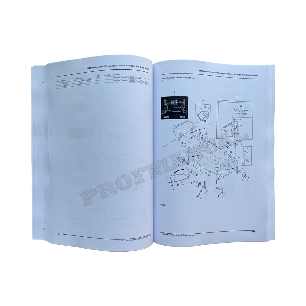 CATÁLOGO DE PIEZAS DEL TRACTOR JOHN DEERE X360 MANUAL + ¡BONIFICACIÓN!