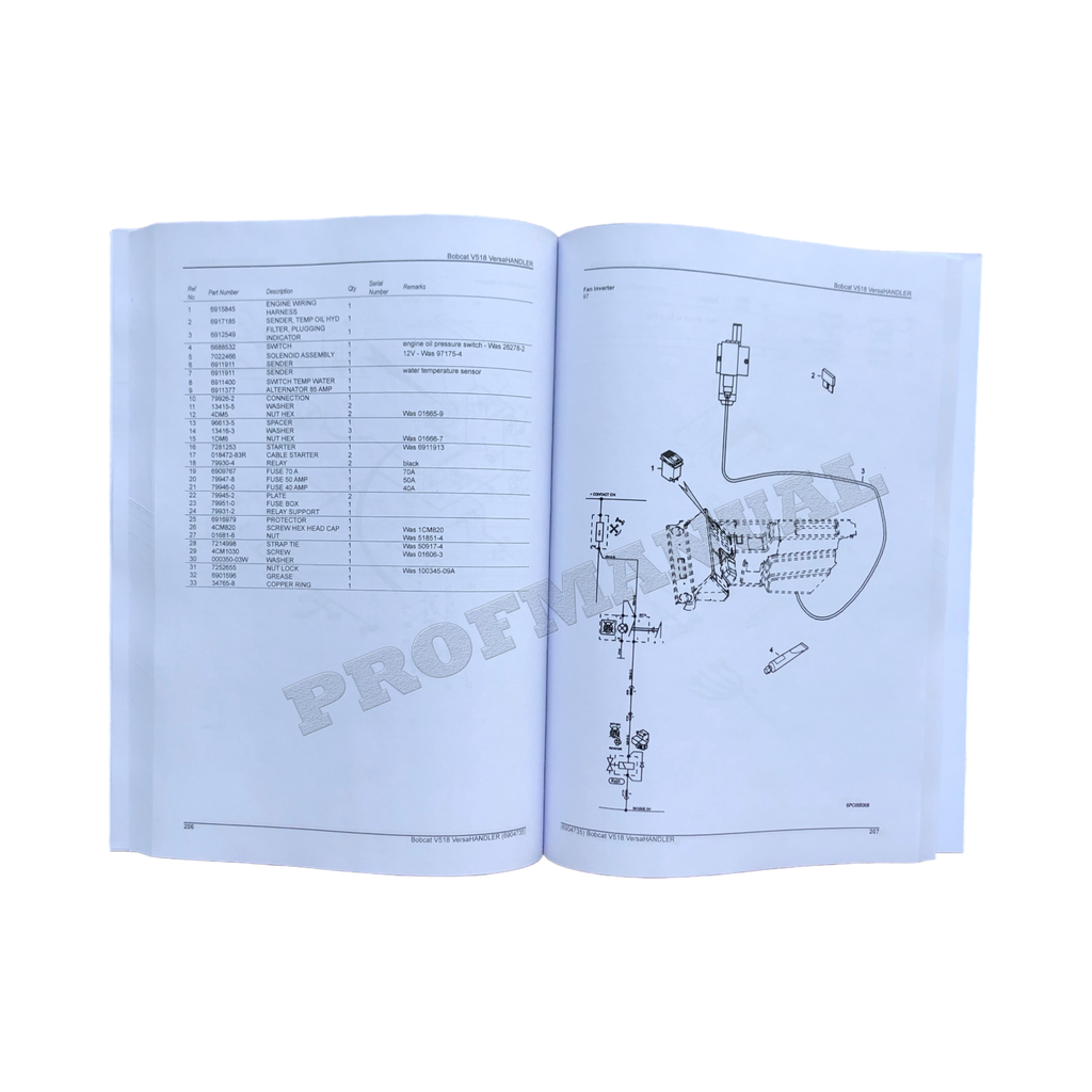 Manual del catálogo de piezas Bobcat V518 VersaHandler 367612001- 367712001-