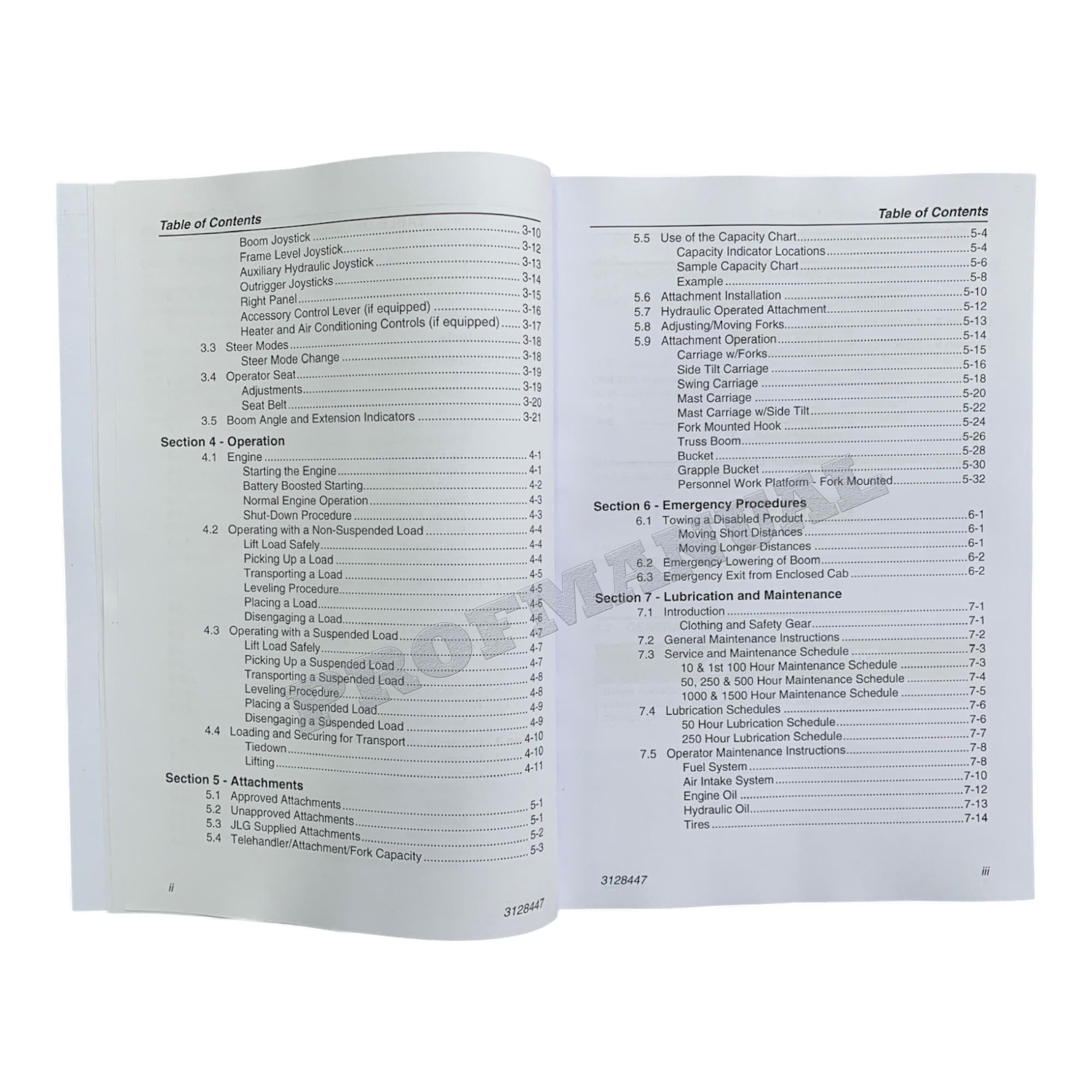 Manual del operador de mantenimiento y operación del manipulador telescópico JLG G10-55A G12-55A AccuPlace