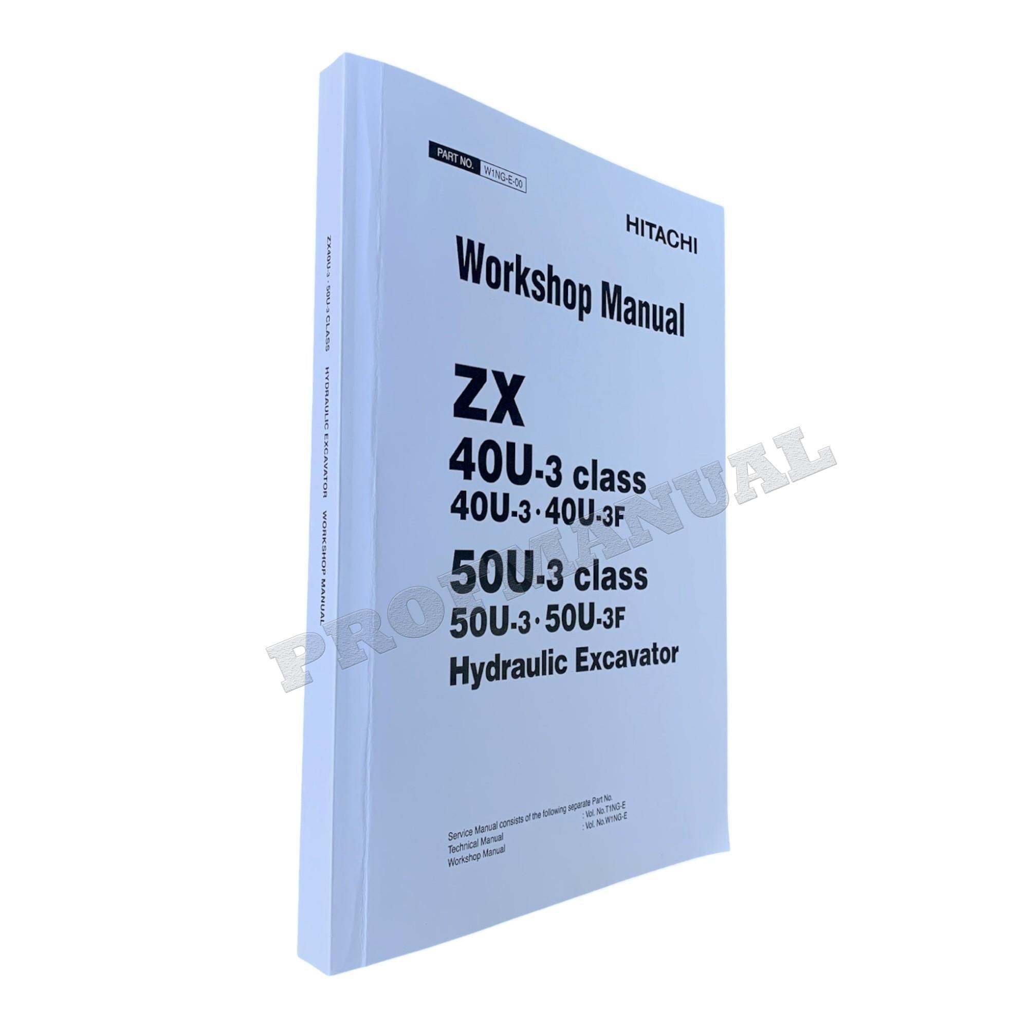 Hitachi ZX40U-3 ZX40U-3F ZX50U-3 ZX50U-3F Excavator Workshop Service manual